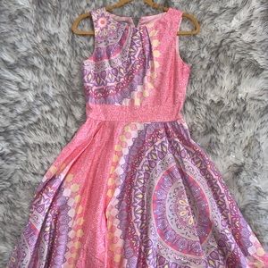 A Line Bright Print Dress